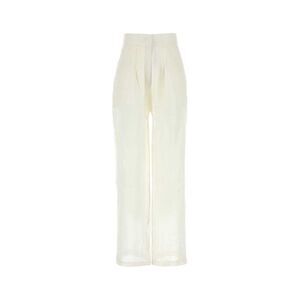 Le Kasha Women White Linen Sohag Wide-Leg Pant